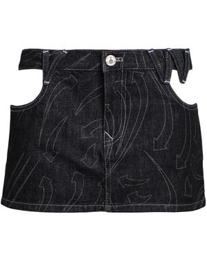 【関税&送料込】Vivienne Westwood Denim Midi Skirt Vivienne Westwood Mini Skirt In Printed Denim With Hip Cut