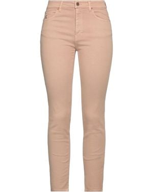 European Culture Camel Trousers Cotton, Polyester, Elastane - Natural