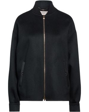 Agnona Jacket Cashmere, Ovine Leather, Metal - Black