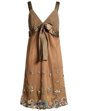 John Galliano Midi Dress Polyamide - Natural