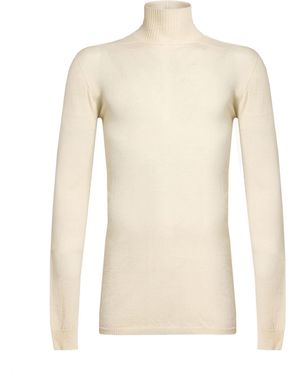 Rick Owens Turtleneck Virgin Wool - Natural