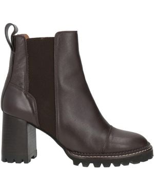 See By Chloé Dark Ankle Boots Leather - Brown