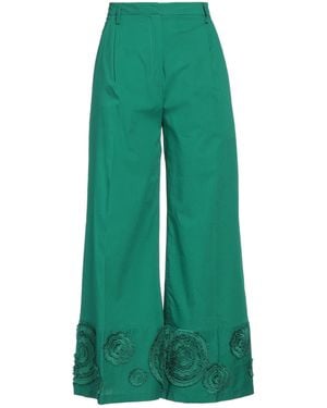 1 One Emerald Trousers Cotton, Elastane - Green