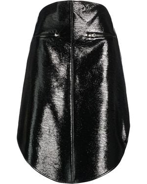 Courreges Midi Skirt Cotton, Polyurethane, Elastane - Black