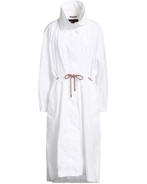 Moorer Overcoat & Trench Coat Cotton, Linen - White