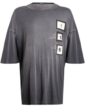 Ann Demeulemeester Charcoal T-Shirt Cotton - Grey