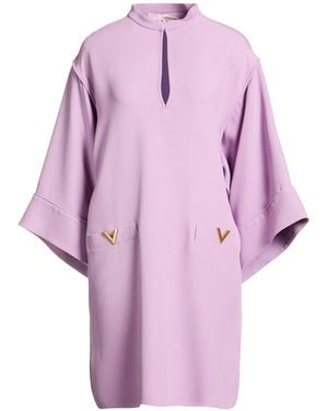 Valentino Garavani Lilac Mini Dress Silk - Purple