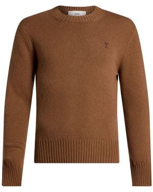 Ami Paris Sweater Cashmere, Wool - Brown