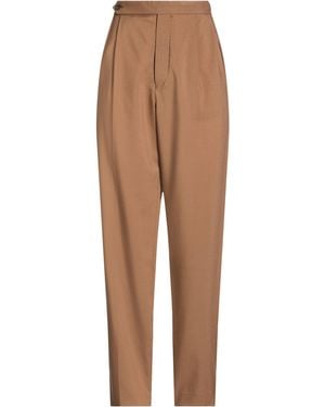 Tod's Trousers Virgin Wool, Silk, Cow Leather - Brown