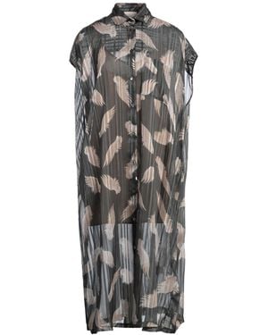 Semicouture Midi Dress Polyester, Metallic Fiber - Gray
