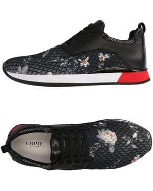 Crime London Charcoal Trainers Soft Leather, Textile Fibres - Black