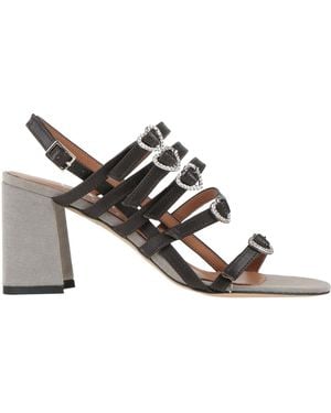 Ovyè Playlist Dark Sandals Leather, Textile Fibers - Multicolor