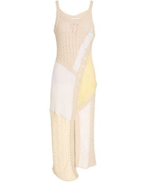 Marine Serre Line Sand Midi Dress Cotton - White