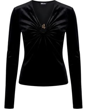 Just Cavalli Top Polyester, Elastane - Black