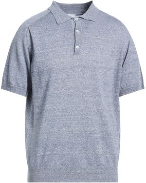 Eton Slate Polo Shirt Linen, Cotton - Blue