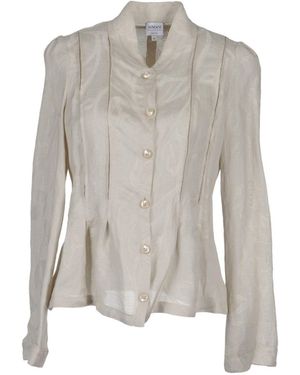 Armani Collezioni Long Sleeve Shirt Linen, Viscose - Gray