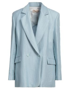 Kaos Blazer Linen, Viscose, Polyamide - Blue