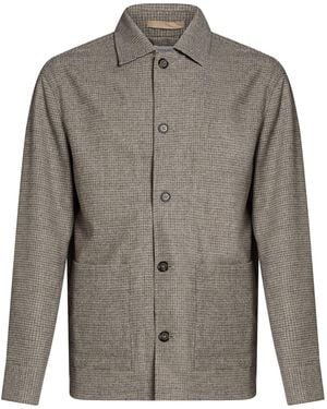 Paolo Pecora Khaki Shirt Wool, Polyester, Viscose, Polyamide, Elastane - Grey