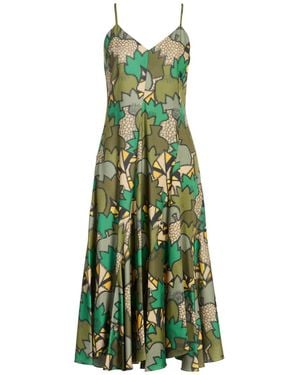 KENZO Midi Dress Lyocell, Cotton - Green