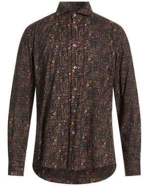 Daniele Alessandrini Shirt Cotton, Elastane - Brown