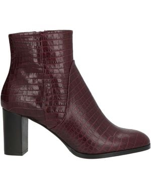 Cerruti 1881 Burgundy Ankle Boots Goat Skin, Lambskin - Purple