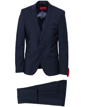 HUGO Suit Virgin Wool, Polyester, Elastane - Blue