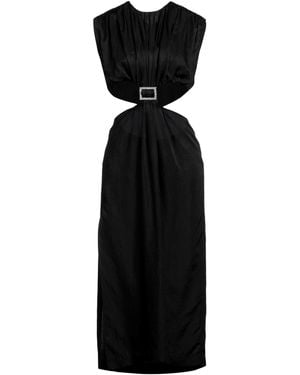 Sandro Cutout Crystal-embellished Satin-twill Midi Dress - Black