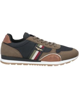 Aeronautica Militare Military Trainers Leather, Textile Fibres - Green