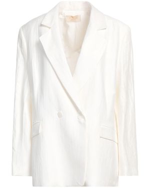 Kaos Ivory Blazer Linen, Viscose, Polyamide - White