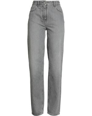 Versace Charcoal Jeans Cotton, Calfskin - Gray
