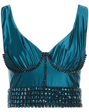 Elisabetta Franchi Top Polyamide, Elastane, Glass, Brass - Blue