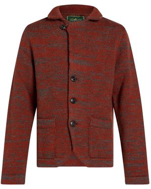 Irish Crone Rust Cardigan Wool - Red
