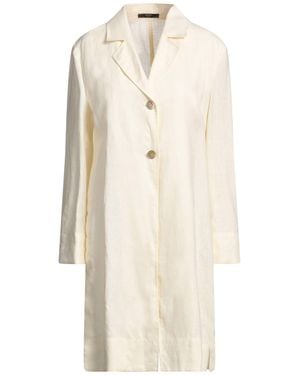 SEVENTY VENEZIA Cream Overcoat & Trench Coat Linen - Natural
