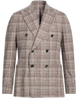 De Petrillo Taupe Blazer Virgin Wool, Polyamide, Silk - Gray