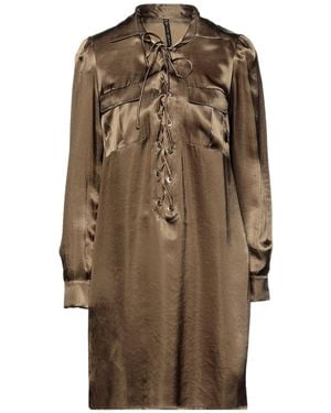 Manila Grace Short Dress - Brown