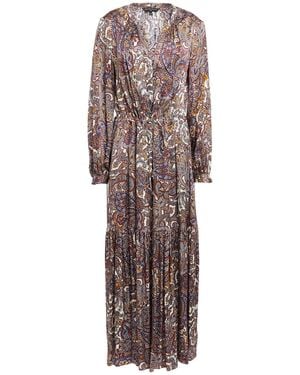 Brian Dales Burgundy Maxi Dress Viscose - Red