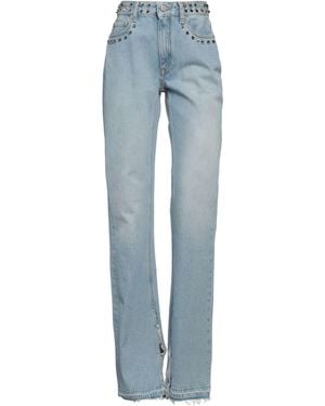 【Alessandra Rich】 High-riseデニムショート Embellished mid-rise denim shorts in blue - Alessandra Rich