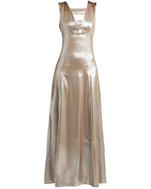 Peserico Embellished Viscose Maxi Gown - Natural