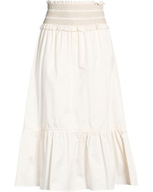 Agnona Midi Skirt Cotton, Elastane - White