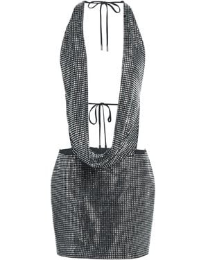 David Koma Midi Dress Acetate, Polyamide, Glass - Black