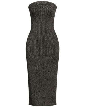 Patou Midi Dress Virgin Wool, Polyester, Metallic Fiber, Polyamide, Elastane - Black