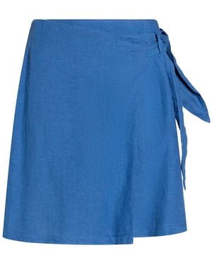 120% Lino Slate Mini Skirt Linen - Blue