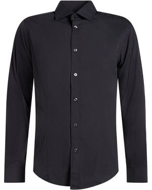 Brian Dales Charcoal Shirt Cotton, Polyamide, Elastane - Blue
