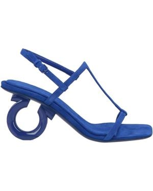 Ferragamo Bright Sandals Calfskin, Lambskin - Blue