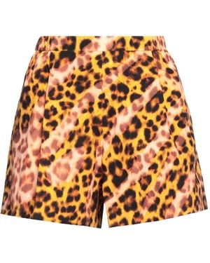 Sandro Leopard-print Cotton-poplin Shorts - Orange