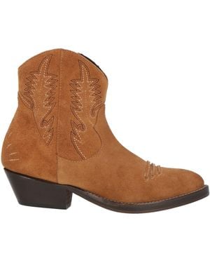 Ame Camel Ankle Boots Leather - Brown