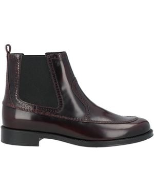 Tod's Plum Ankle Boots Soft Leather - Black