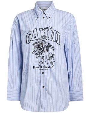 Ganni Shirt Cotton - Blue
