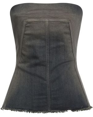 Rick Owens Top Cotton, Elastane, Rubber - Gray