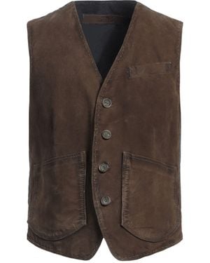 THE JACK AND JACKIE LEATHERS Tailored Vest Leather, Textile Fibres - Brown